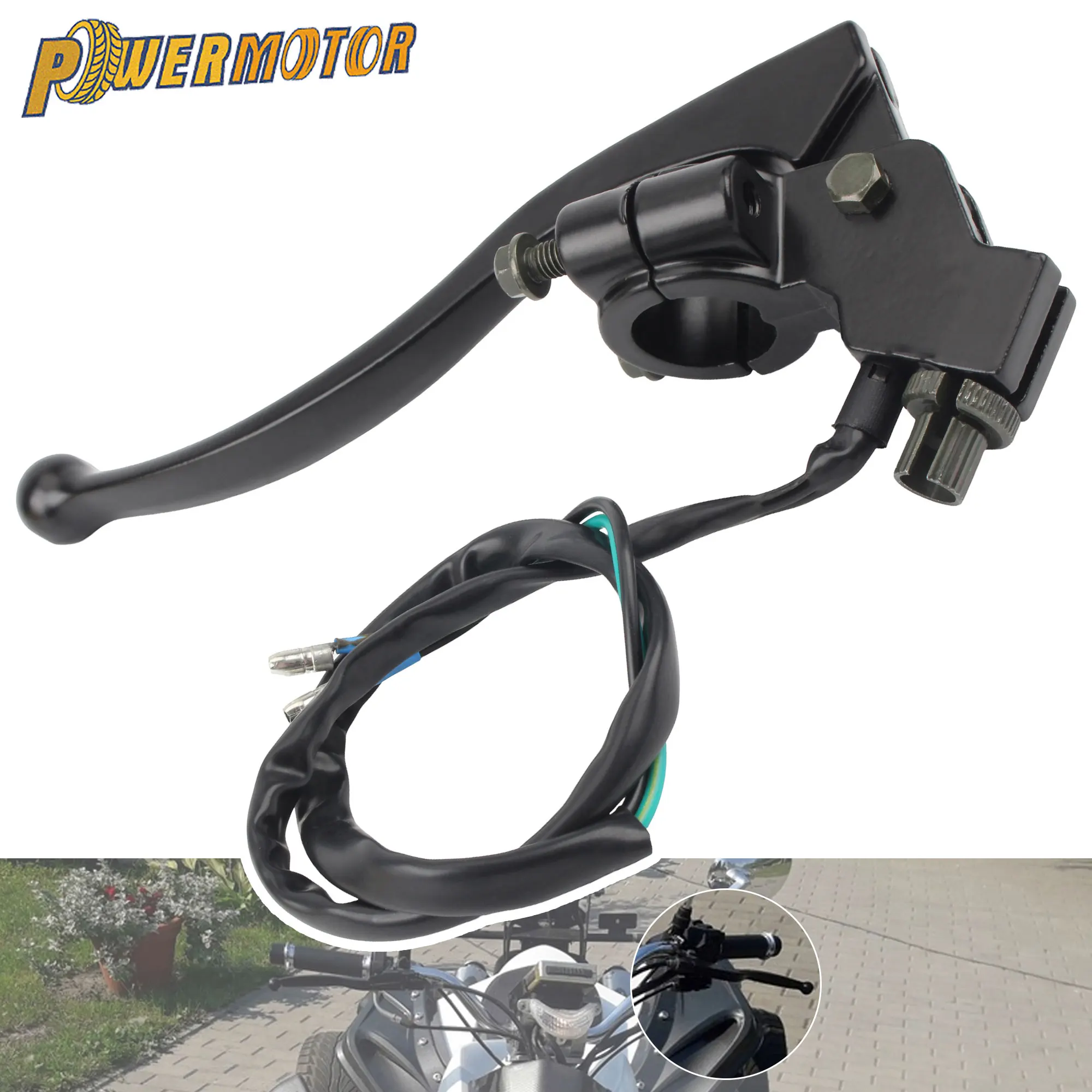 

ATV UTV Motorcycle 22mm Folding Clutch Lever Handle with Perch DirtBike Quad Handles Replacement For 150cc 200cc 250cc 300cc