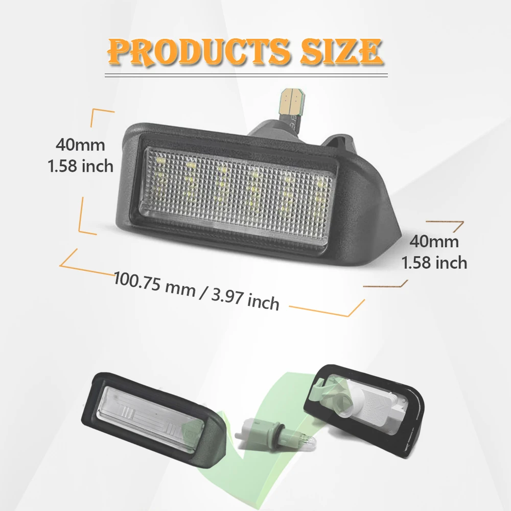 2pcs No Error LED License Number Plate Lights For Fiat Scudo Toyota Proace Verso Peugeot Ranch Rifter Traveller Partner Expert