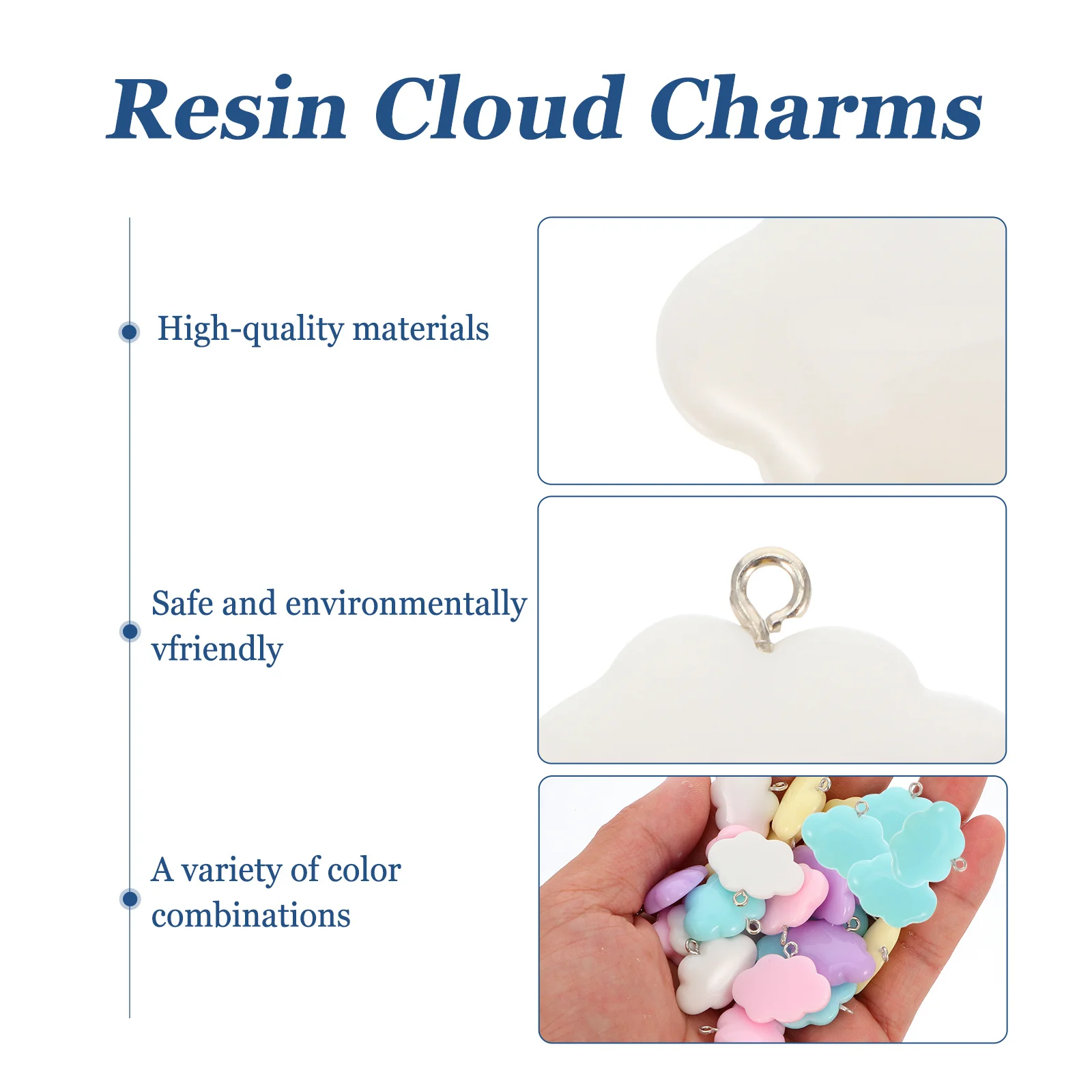 

25pcs Colorful Cloud Pendant Charms Resin Diy Jewelry Making Supplies For Earrings Necklaces Keychains Accessories Cloud Pendant
