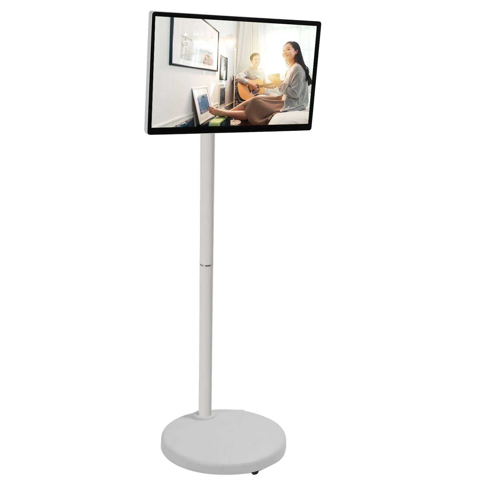 24 Inch Portable Touch Screen TV Wireless Bluetooth 8G 128G Standing Mobile Smart TV for Wireless Projection Live Broadcasting