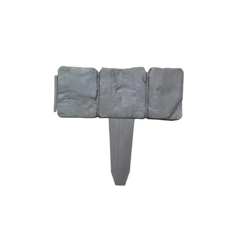 Outdoor Patio Decoration Foldable Fence, Plastic For Garden Fence Panel Stone Simulation Border For Garden Edging 10Pcs