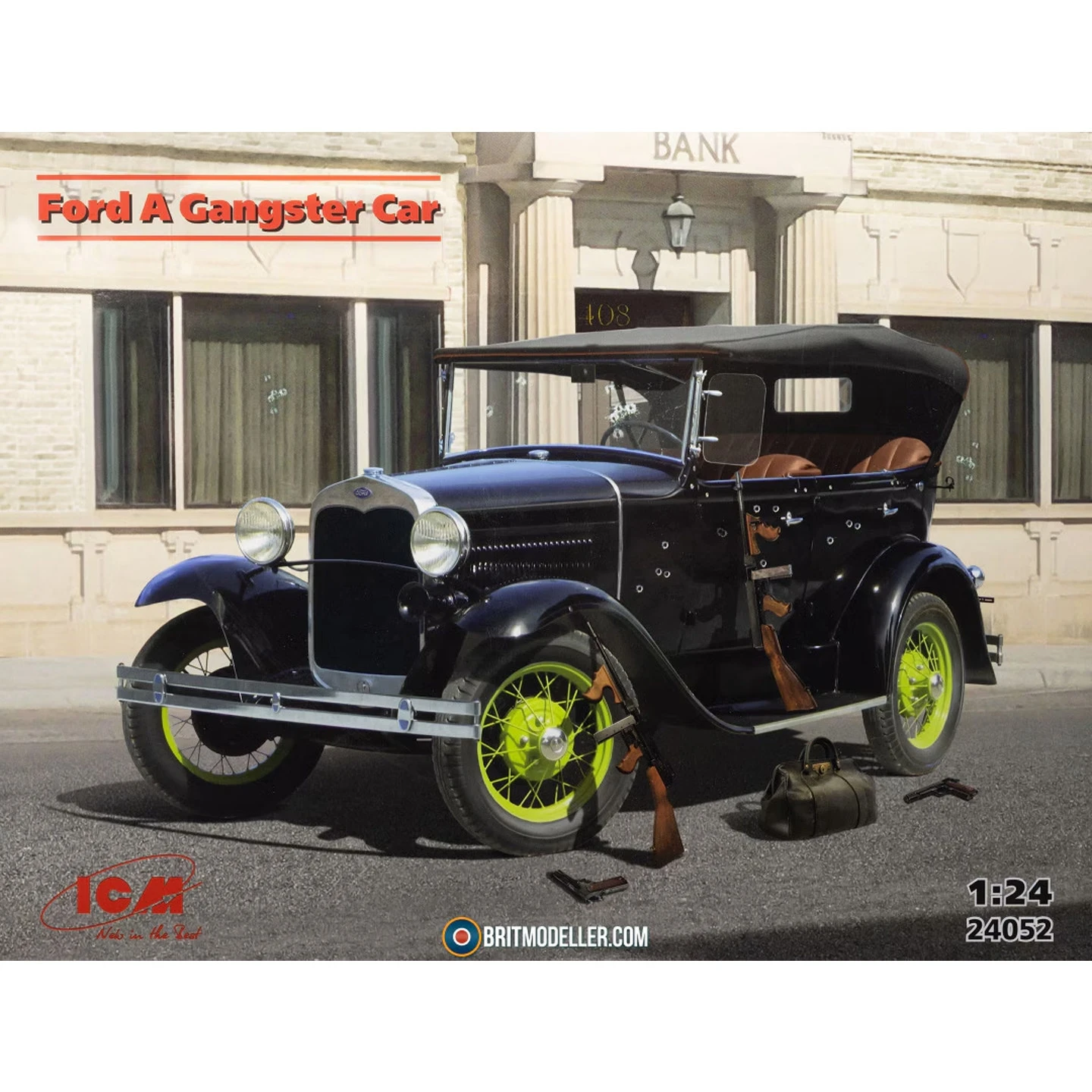 

ICM Assembled Model 1/24 Ford A Soft Top Sedan Bandit Car 24052