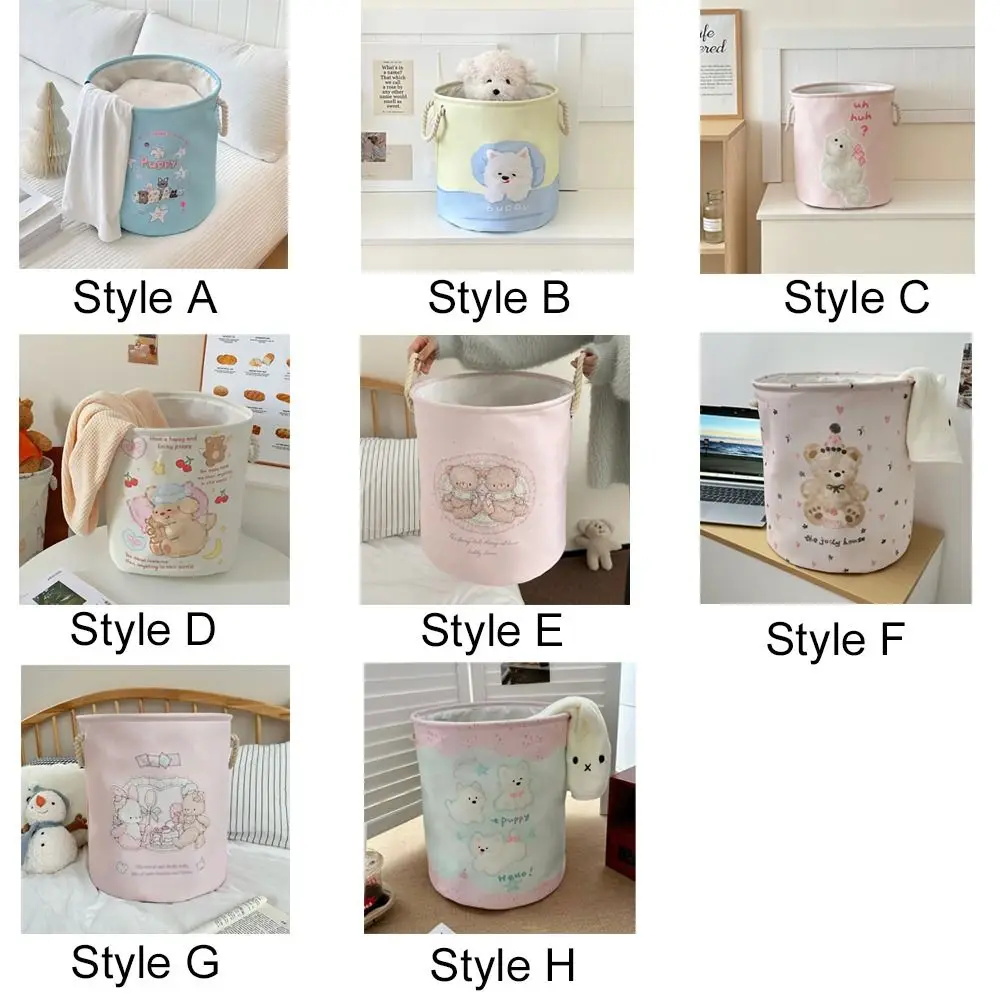 Cute Foldable Laundry Hamper Cartoon with Handle Clutter Baskets Space-Saving Toys Storage Basket Closet view 5