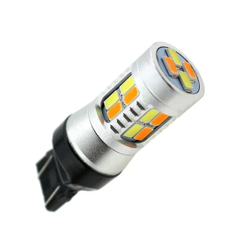 Car Led Two-Color Light Stop Lamp Daytime Running Lamp Bay15d 7443 3157 1157 5630 20smd White Yellow 3000K and 6000K Turn Signal