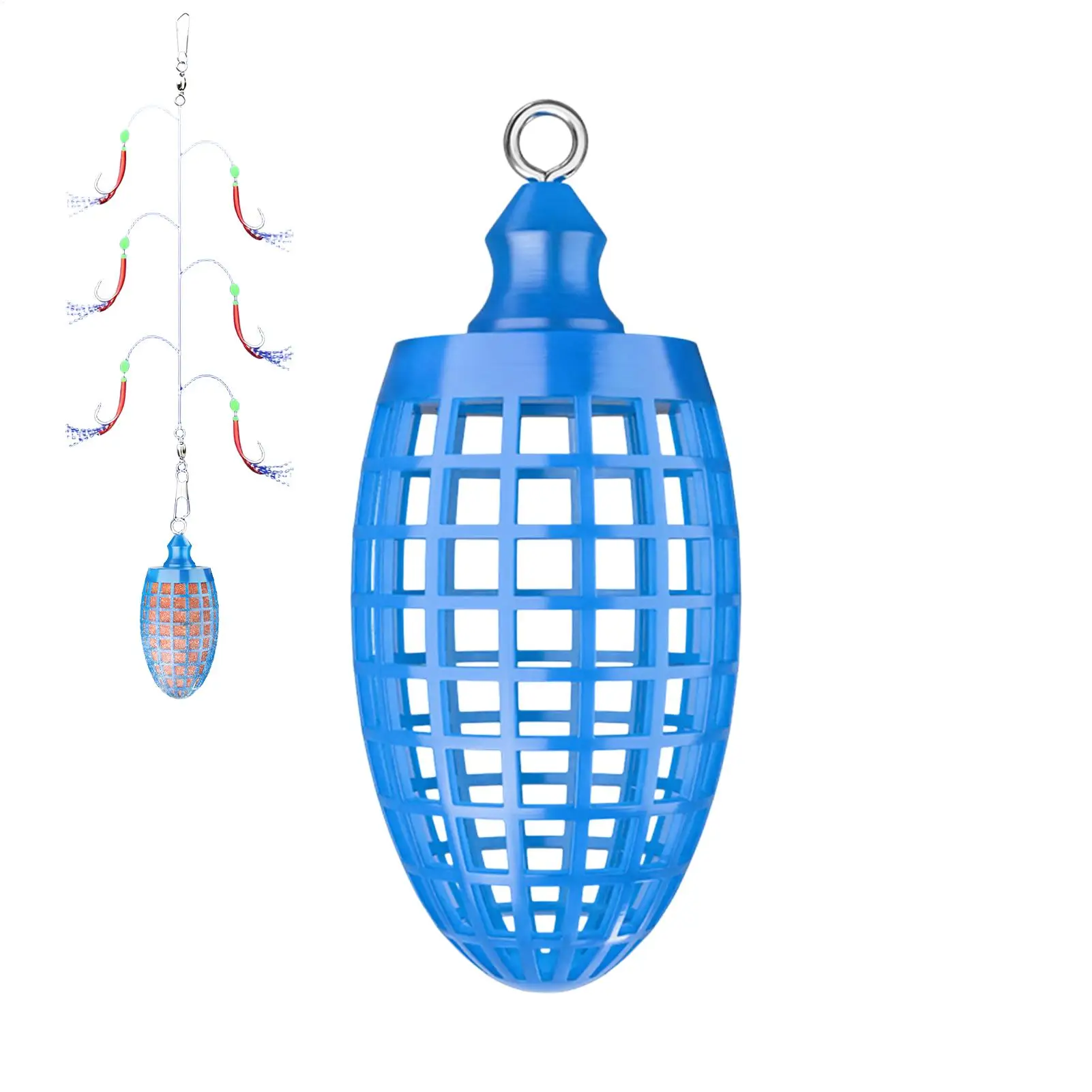 Fishing Bait Cage Swivel Locking, Lightweight Large Capacity Bait Trap Cage, Portable Fish Feeder Basket for Sea River Lake