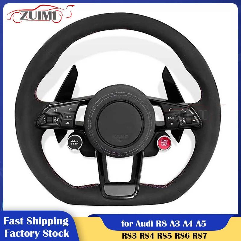 

2 Button Style Car Steering Wheel Fur Leather for Audi R8 A3 A4 A5 A6 A7 Q3 Q5 Q7 Q8 S3 S4 S5 S6 S7 RS3 RS4 RS5 RS6 RS7