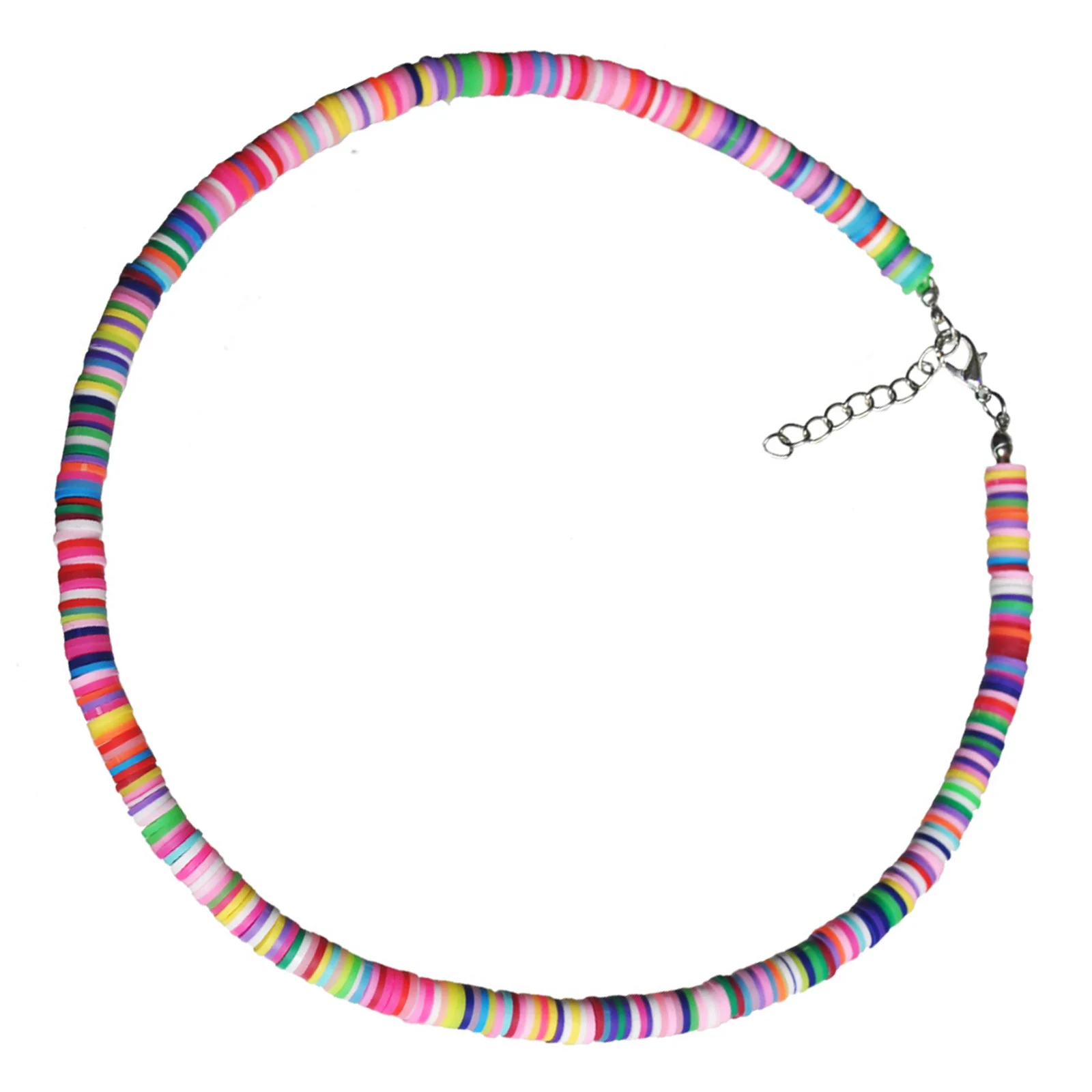 

Clay Alloy Necklace For Women Lightweight Colorful Pendant Decor Boho Choker Beach Summer Festival Travel Accessory