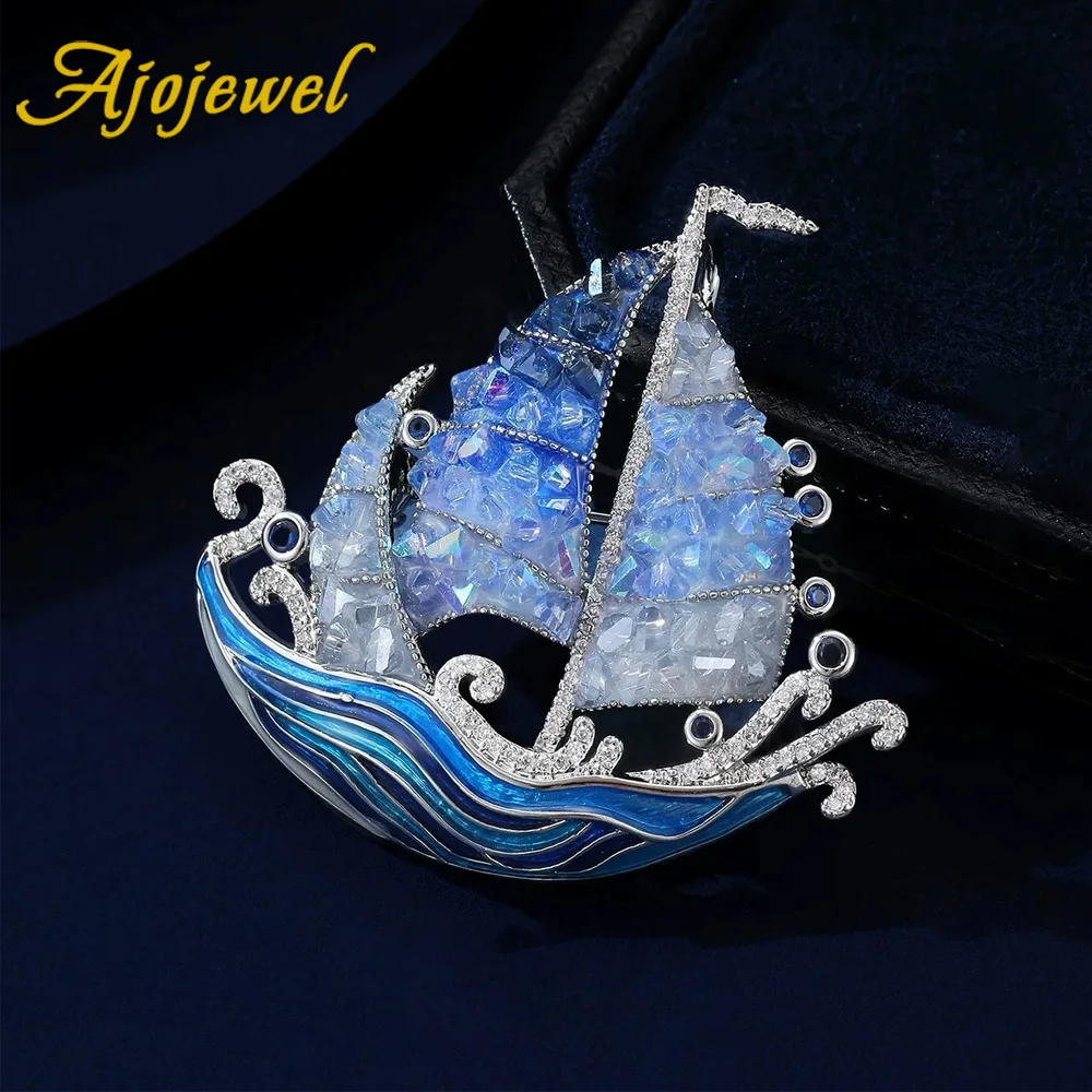

Ajojewel Blue Crystal Sailboat Jewelry Decoration Birthday Guest Gifts 2026 New Model