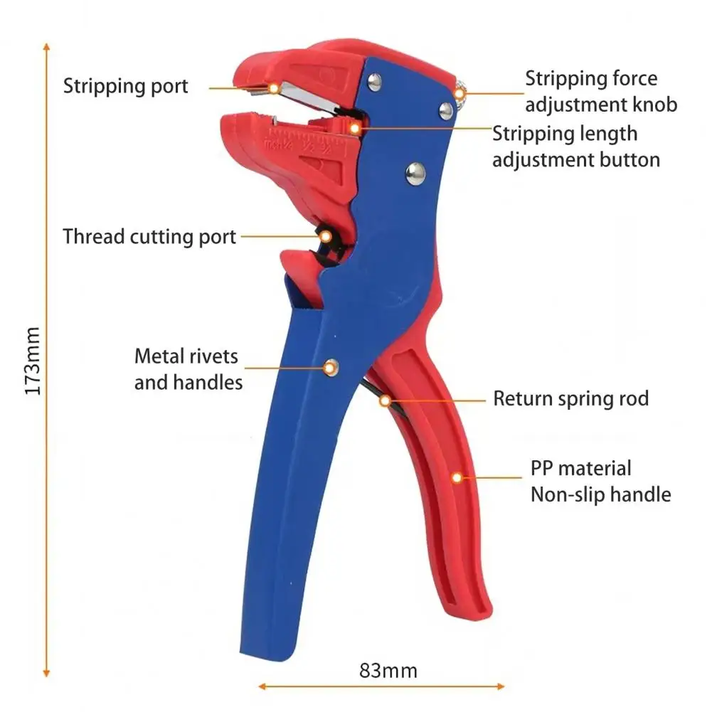 Easy-to-use Wire Stripping Tool Ergonomic Automatic Wire Stripper for Precise Stripping Use with Non-slip Handle for Efficiency