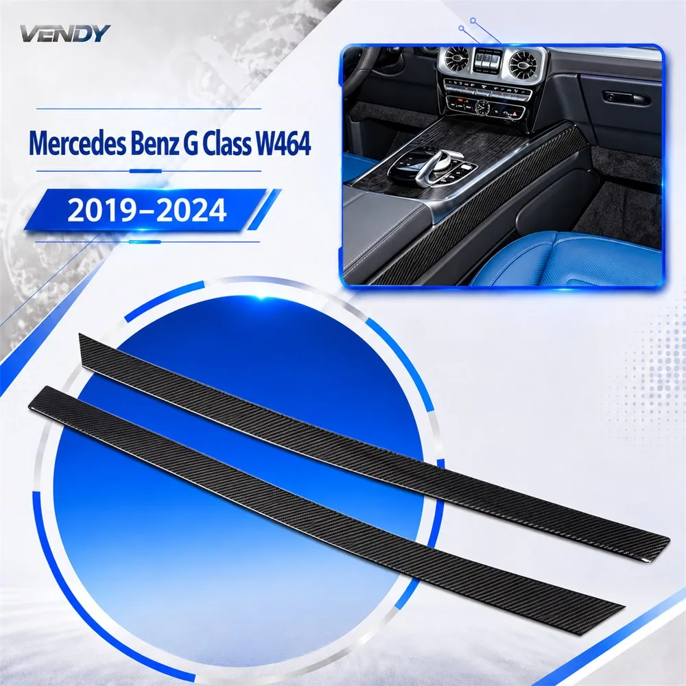 Real Carbon Fiber For Mercedes Benz G Class W464 2019-2024 Gear Shift Side Upper Trim Strips Cover Modified Parts Accessories