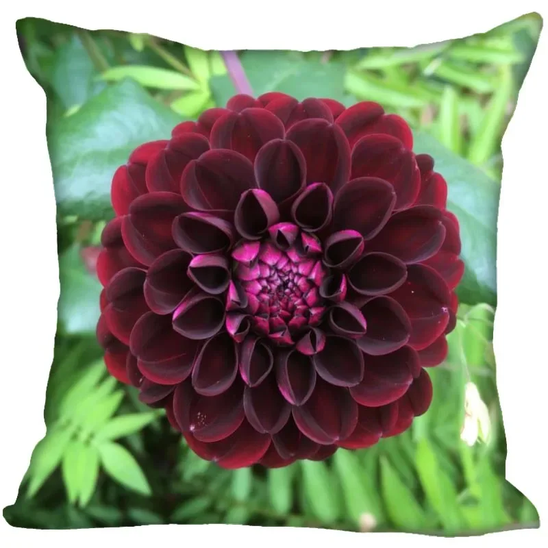 Customizable Flower Dahlia Kids Pillowcase Gift Satin Cushion Cover Decoration Pillowcase Wedding Decoration