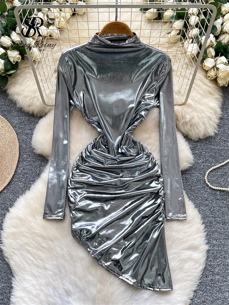 silver karen millen dress Foil Midi Size Large NWT C&J Collections Chicago tie galas Karen Millen Quilted Applique Organdie
