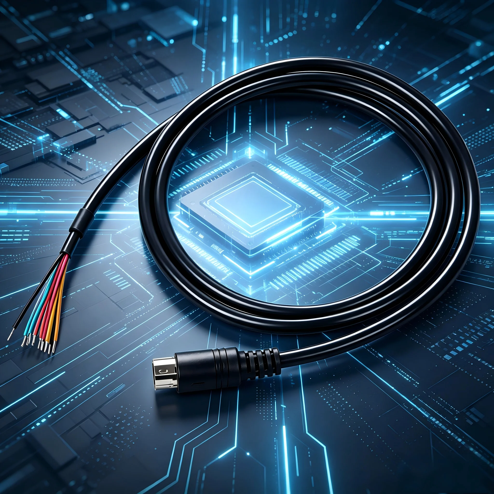 

10 Pin Mini Din to Bare Wires Yaesu CT-167 Data Cable for Yaesu FTM-100D/DE/DR FTM-200DE FTM-400D/DE/DR