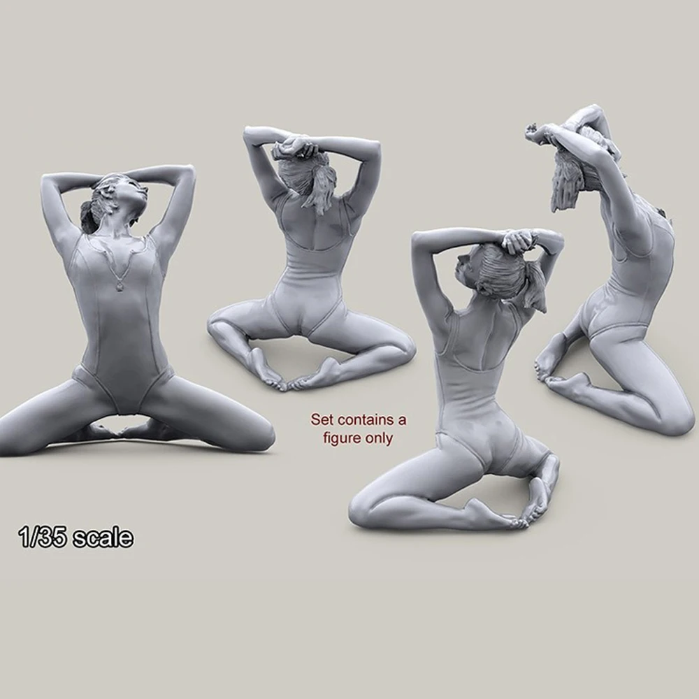 Resin Model figure, GK, 1/35 Yoga girl, 1 figure, Unassembled and unpainted kit