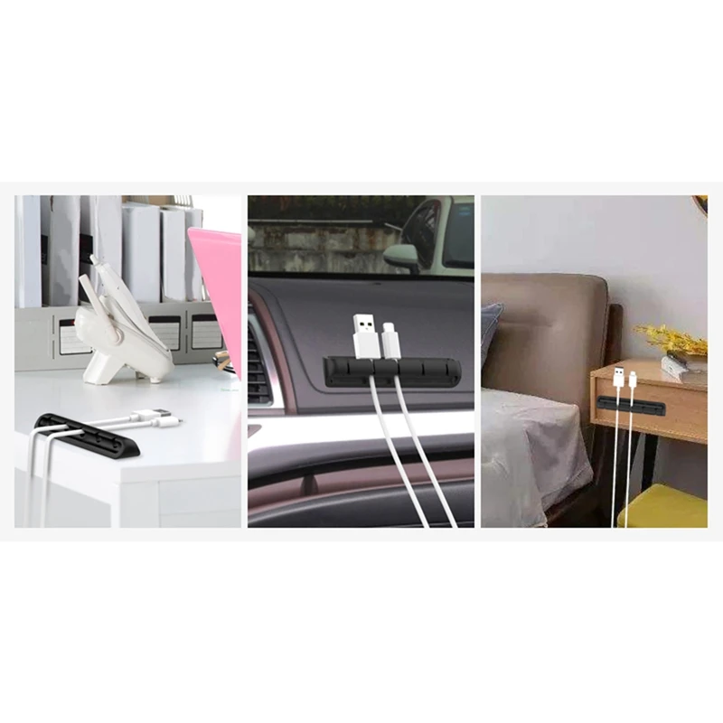 Data Cable Storage Desktop Cable Charging Cable Fixed Artifact Mobile Phone Bedside Silicone Line Card Headset Hub-A69F