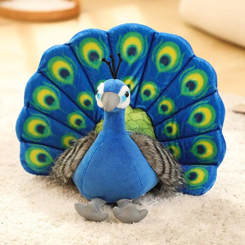25*30cm lembranças de zoológico bonito pavão ppen cauda ornamentos bonecas livros de pássaros cognitivos das crianças materiais de ensino brinquedos de fantoche