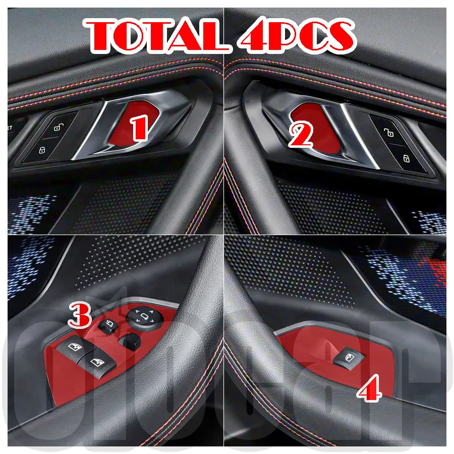 OiOMOTORS Pre-preg Dry Carbon Door Handle and Window Button Panel Trims Cover for BMW G87 M2 G42 Series