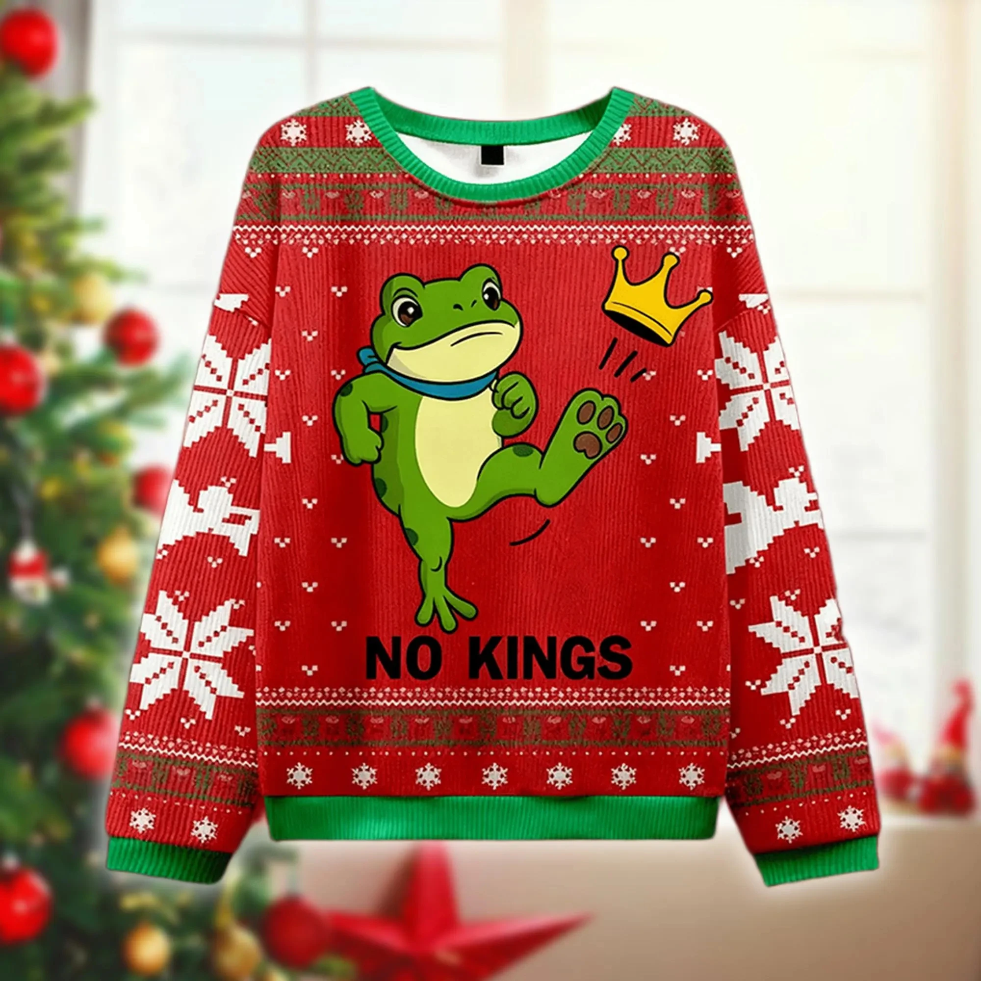 عيد ميلاد سعيد حزين الضفدع القبيح عيد الميلاد سترة مضحك عطلة حفلة البلوز مقاومة الضفدع البلوزات للرجال النساء هدية عيد الميلاد القمم