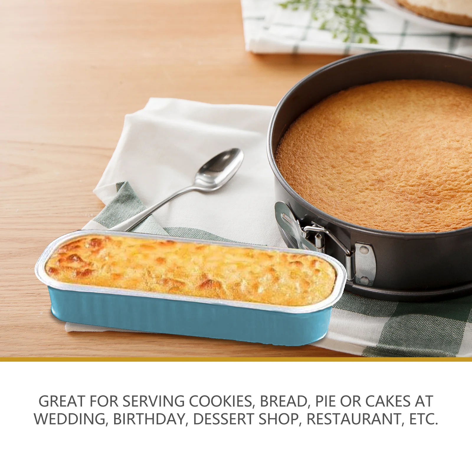 

25pcs Baking Aluminum Foil Foil Pans Cake Pans With Lids For Bread Cupcake Dessert Takeaway Grill Food Storage Pan