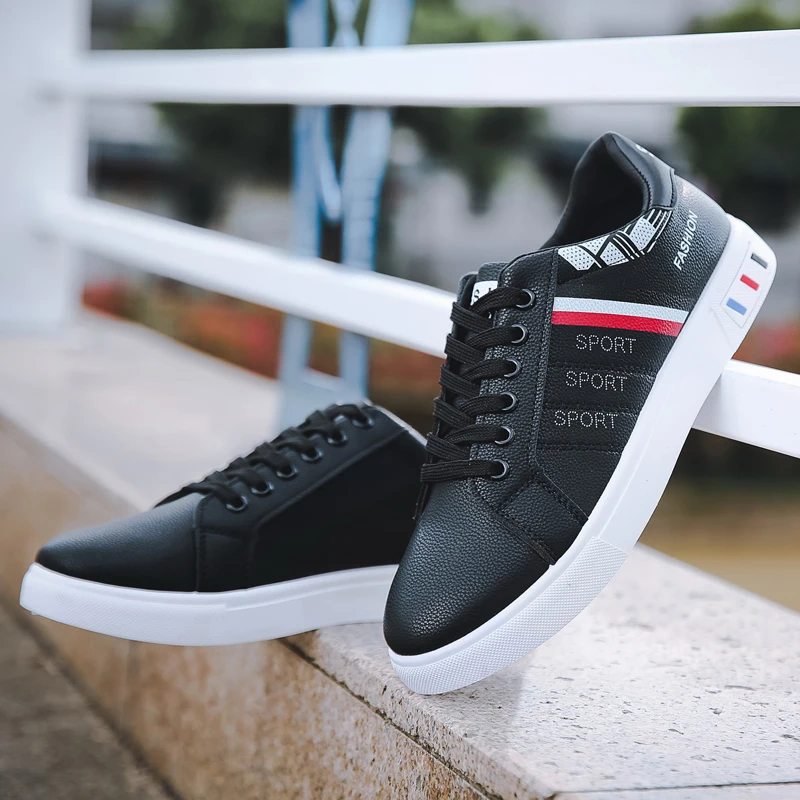 

2025 Mens Casual Sneakers New Fashion Lace-up White Shoes Student Comfort Sports Plus Size Vulcanized Shoes Zapatillas De Hombre