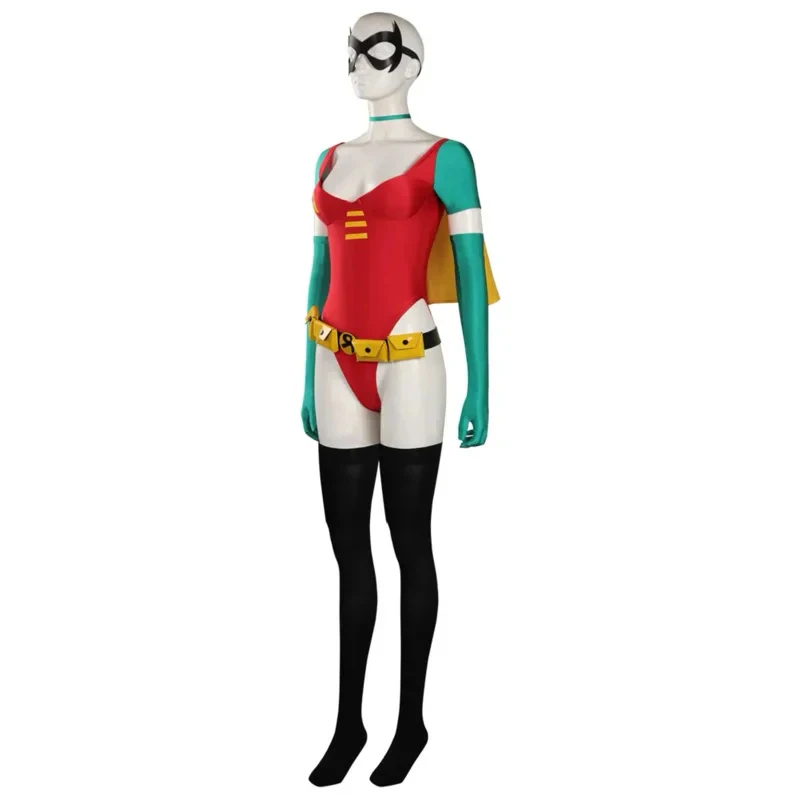 

CyRobin Cosplay Costume Female Sexy Swimwear Cloak Outfits Male Roleplaying Jumpsuit Cloak Mask Halloween Carnival Disguise Suit