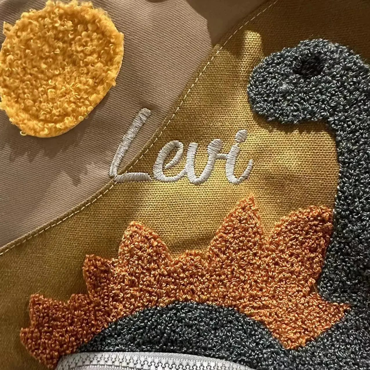Personalized Dinosaur Backpack Schoolbag Custom Embroidered Cartoon Canvas Small Kindergarten Children's Backpack with Name