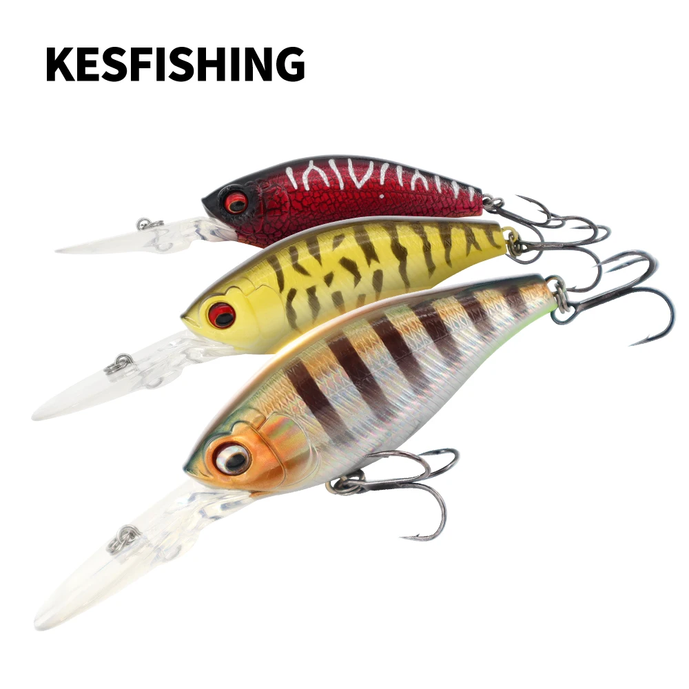 

KESFISHING Fishing Lure Quality New Lucky Prince 52mm 72mm Hard Crankbait Retail hot deep diver professional Action Wobbler