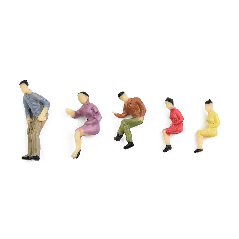 Model People Figures 60 Pcs Accessory DIY Cafts Decor HO Scale Hot Mixed Painted Passenger Sitting Plastic 17mm