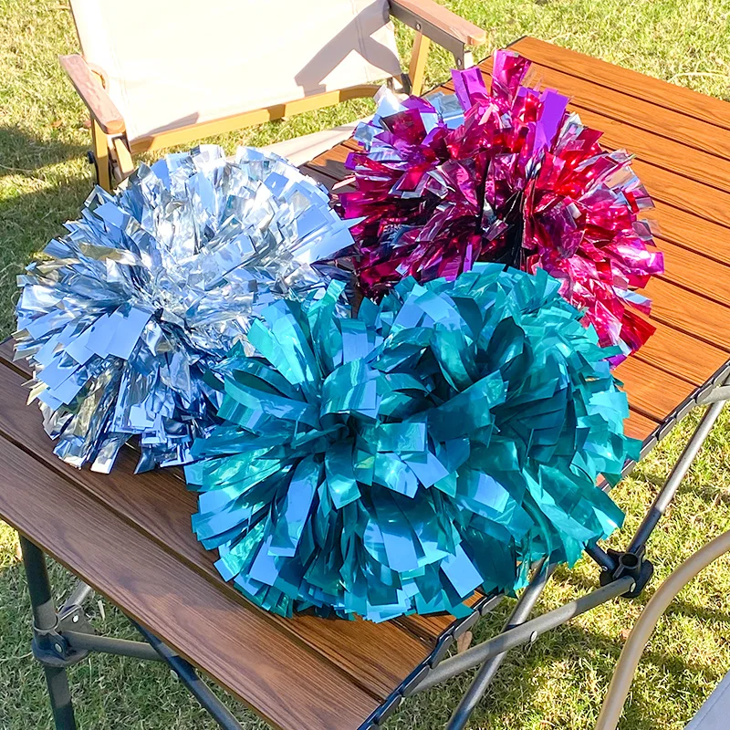 

Металлические помпоны для чирлидинга 6 дюймов с ручкой-палкой для поддержки команды и спортивных мероприятий