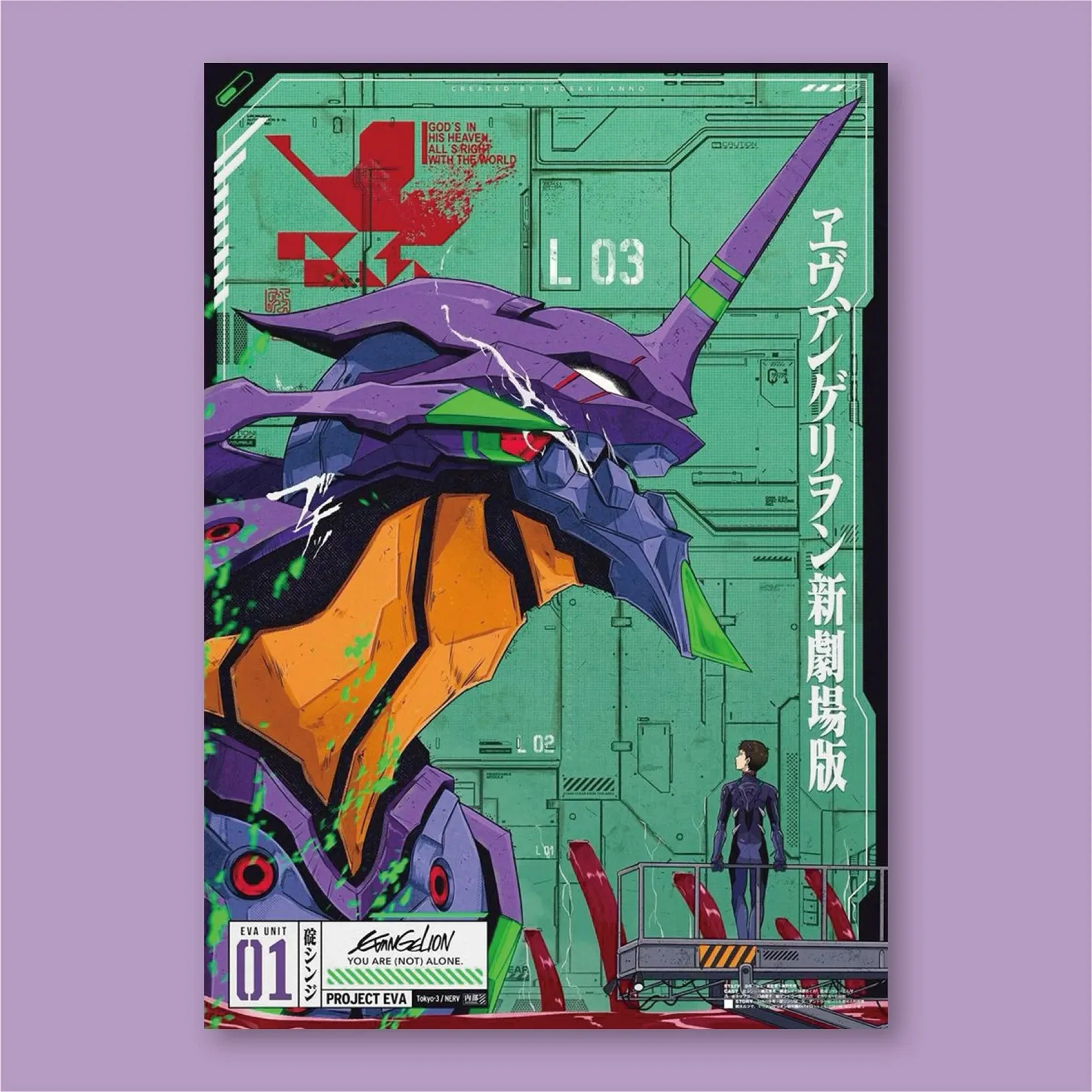 Evangelion EVA Frameless Canvas Poster HD Comic Peripheral Wall Art Unit 00 Bedroom Dorm Decor view 4