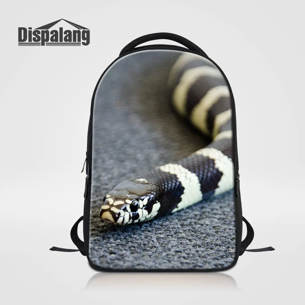 Drop Shipping Personalized Design Snake School Bag Bookbag For High Class Student Animal Backpack Men Laptop Bagpack Male Rugzak