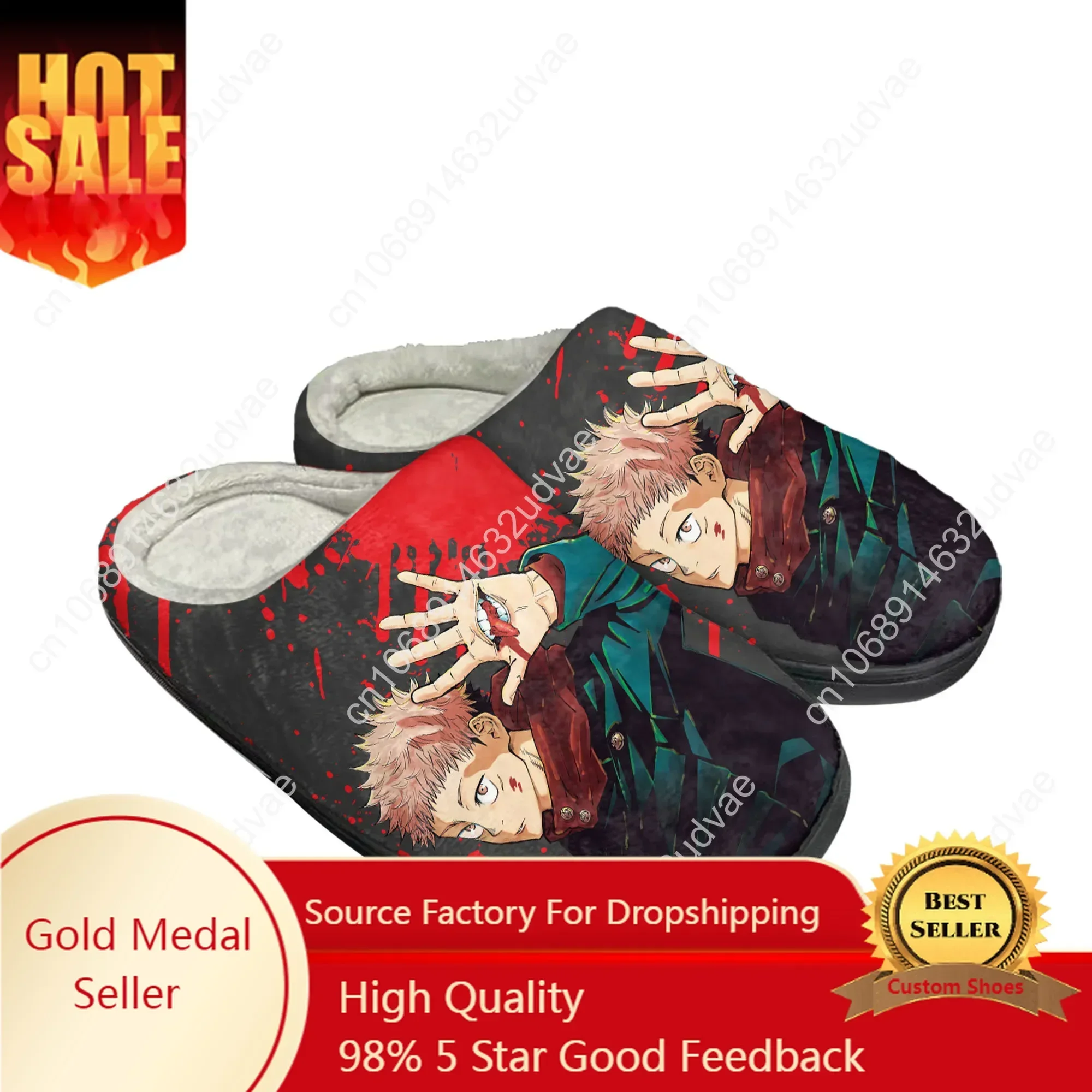 

Jujutsu Kaisen Itadori Yuji Sukuna Home Cotton Custom Slippers Mens Womens Sandals Plush Casual Keep Warm Shoes Thermal Slipper