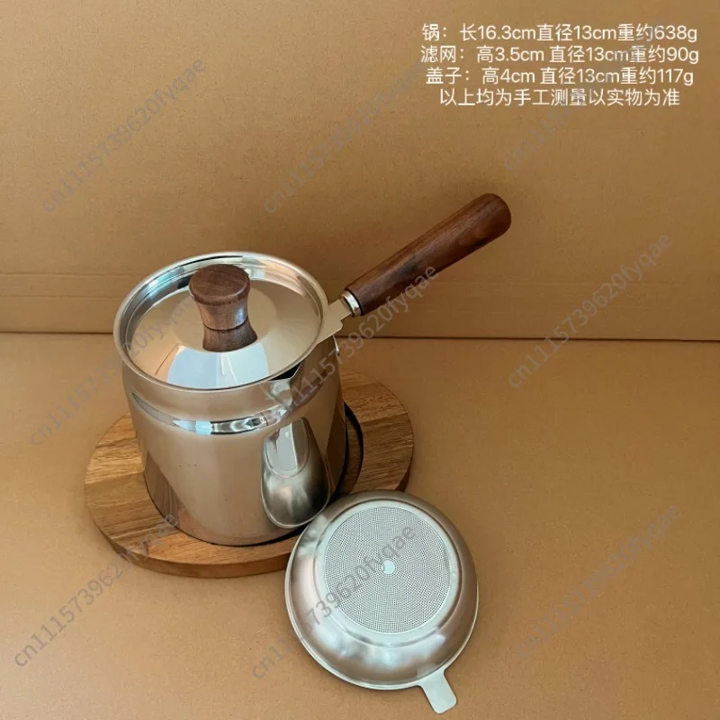 304 stainless steel fryer household small heightening and deepening with filter screen oil-saving small fryer