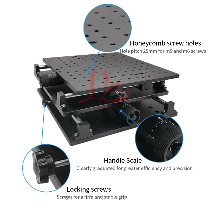 Imagem -05 - Mesa de Trabalho do Deslocamento para a Máquina uv da Marcação do Laser do Co2 da Fibra Uso com Ajuste Micro Manual Ly2115 3022 3030 2d xy