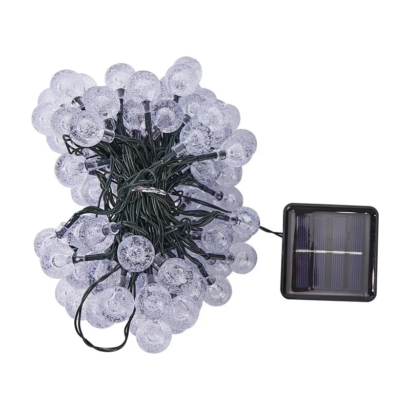 20/50/100LED Solar-Powered Bubble Ball LED String Light Waterproof Outdoor Courtyard Garden Fairy Lights Wedding Decorations