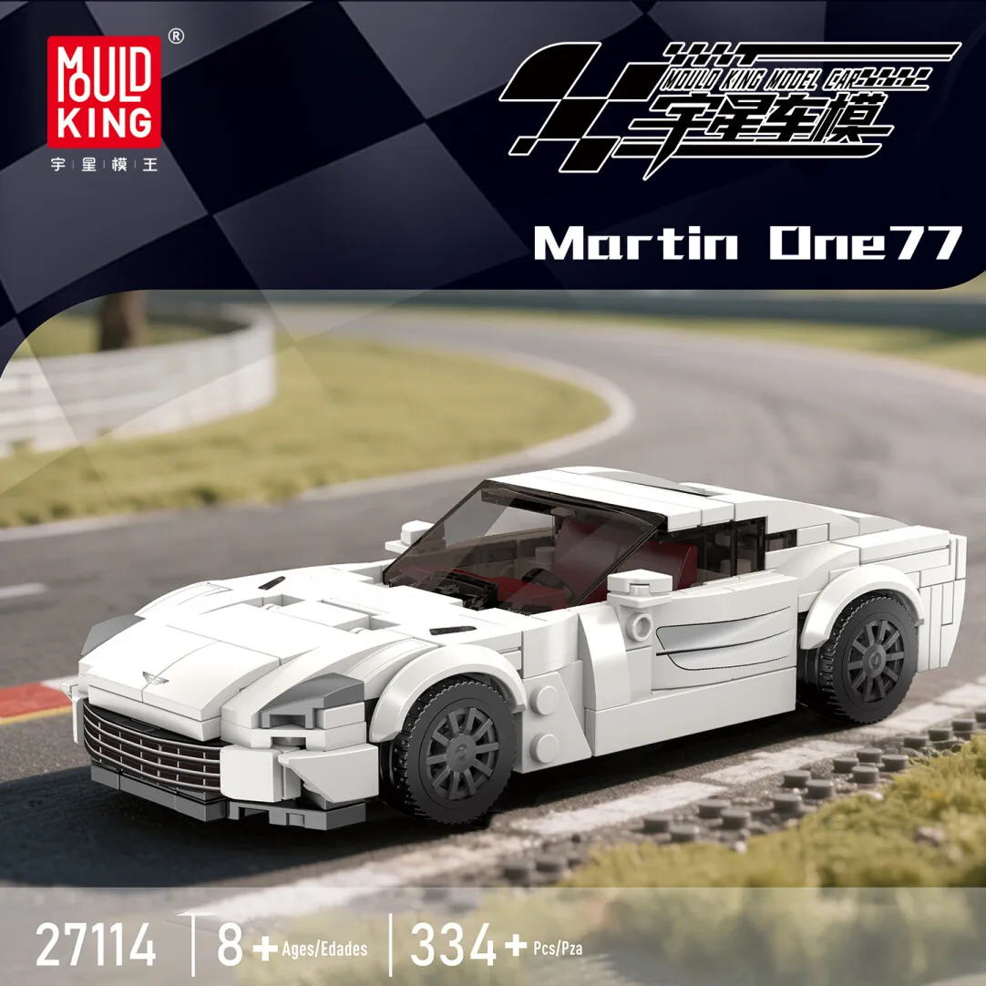 MOULDKING Mini Sportowy Samochód Klocki Konstrukcyjne Model z Pudełkiem Ekspozycyjnym MOC Klocki do Składania Zabawka Kolekcjonerska Ozdoby Prezent na Urodziny 27114