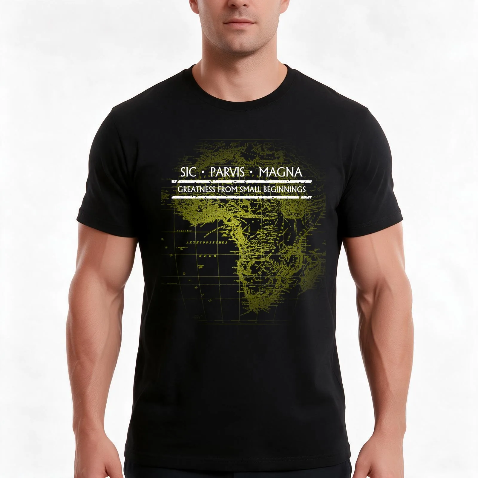 Uncharted - SIC PARVIS MAGNA (Black) T-Shirt Summer Casual Cotton Tee Oversized Streetwear Tops Vintage Graphic Print
