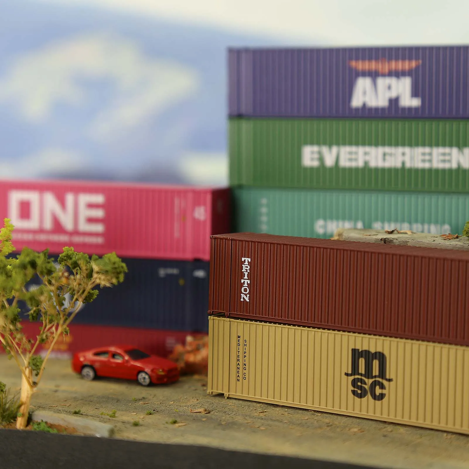 C15010 Evemodel N Scale 45ft Shipping Containers with Magnets 1:160 45\' Cargo Box Model Railway