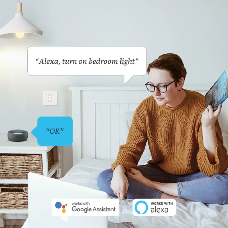 Broadlink TC2 1/2/3 Gang telecomando per casa intelligente Standard del regno unito tramite RM Pro interruttore della luce tattile a parete 1 Via