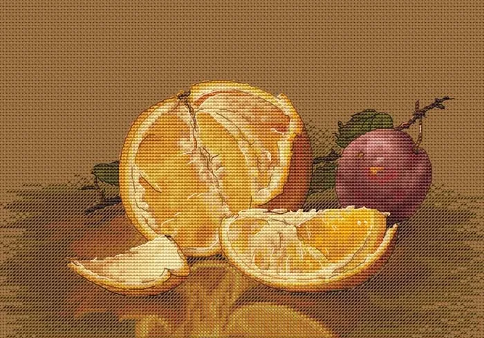 Oranges and plums 37-25 embroidery kits, cross stitch kits,cotton frabric DIY homefun embroidery Shop2