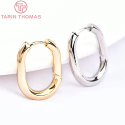 (5562)4PCS 16x20.5MM 24k Gold Color Brass Oval Earrings Hook DIY High Quality Jewelry Making Findings Accessories Wholesale