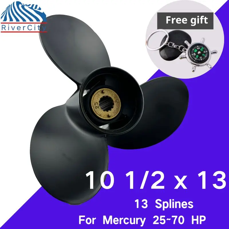 

Boat Propeller 10 1/2x13 For Mercury 25hp 30hp 35hp 40hp Outboard Screw Boat Motor Aluminum Alloy Propeller 3 Blade 13 Spline