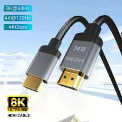 MIZIQIER-Cables trenzados de alta velocidad, cable HDMI 2,1 de 8K, 48Gbps, Cord-4K @ 120Hz, 8K @ 60Hz, Compatible con Roku TV/PS5/PS4/RTX 3080 3090