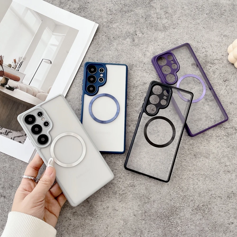 Telefon Fall Für Infinix Hinweis 50 40 Pro 50X 40X Heißer 60i 50i 40i 30i Smart 8 9 10 TPU matte Magnetische Spule Transparente Zurück Abdeckung