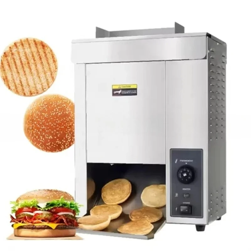 Multifunctional Commercial Vertical Conveyor Grill Toaster, Electric Hamburger Bun & Sandwich Bread Baking Equipment