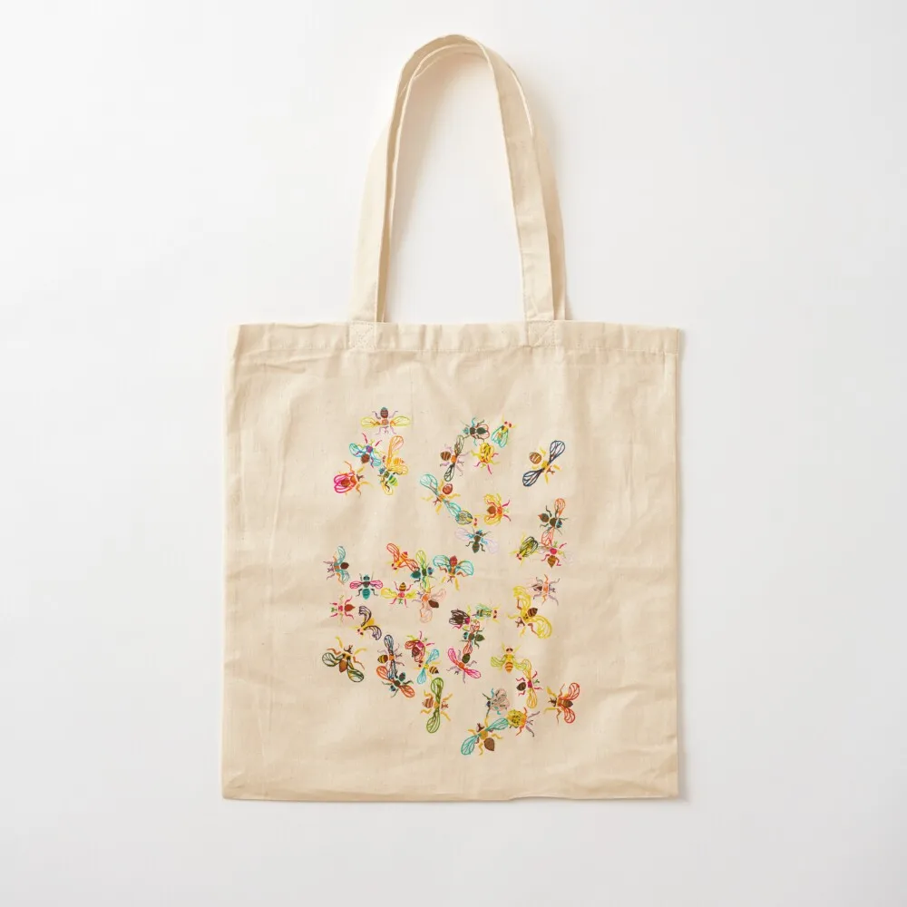 Watercolor mini fruit flies Tote Bag women bag Canvas