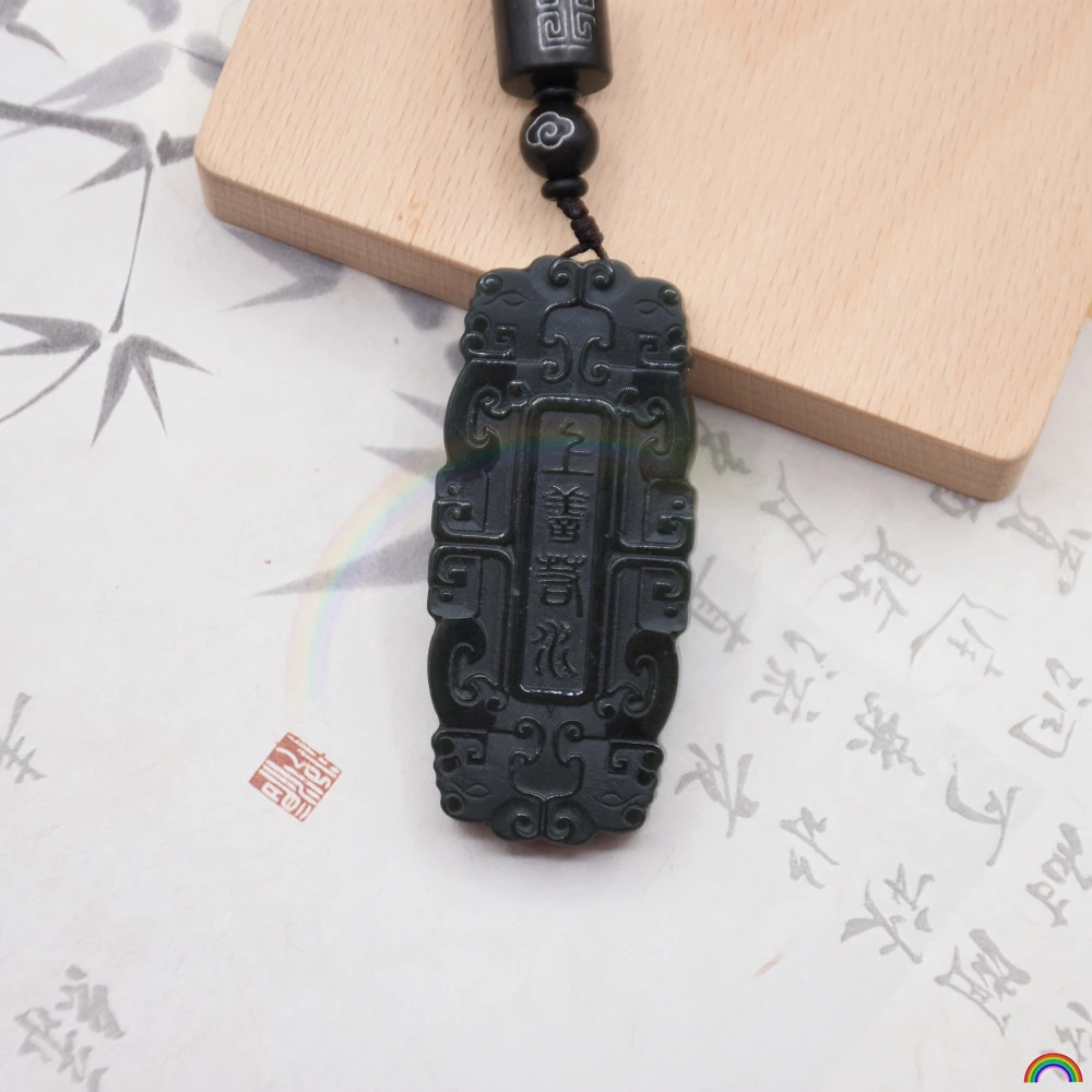 Natural Hotan Jade Blue Jade Pendant Double sided Jade Brand Perfect as Water Jade Pendant Rwbuy Brand Design