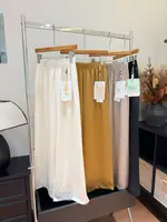 2026 Women's Chinese Style Jacquard Satin Acetate Ice Silk Straight Wide-Leg Pants - Image 3