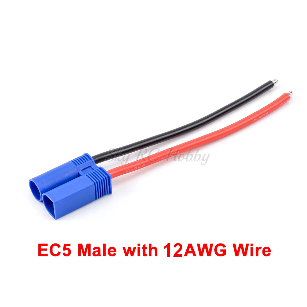 XT30 XT60 XT90 EC5 EC3 EC2 T plug Connector Male / Female Connector plug with Silicone Wire 12AWG 14 AWG 16AWG RC Battery Cable