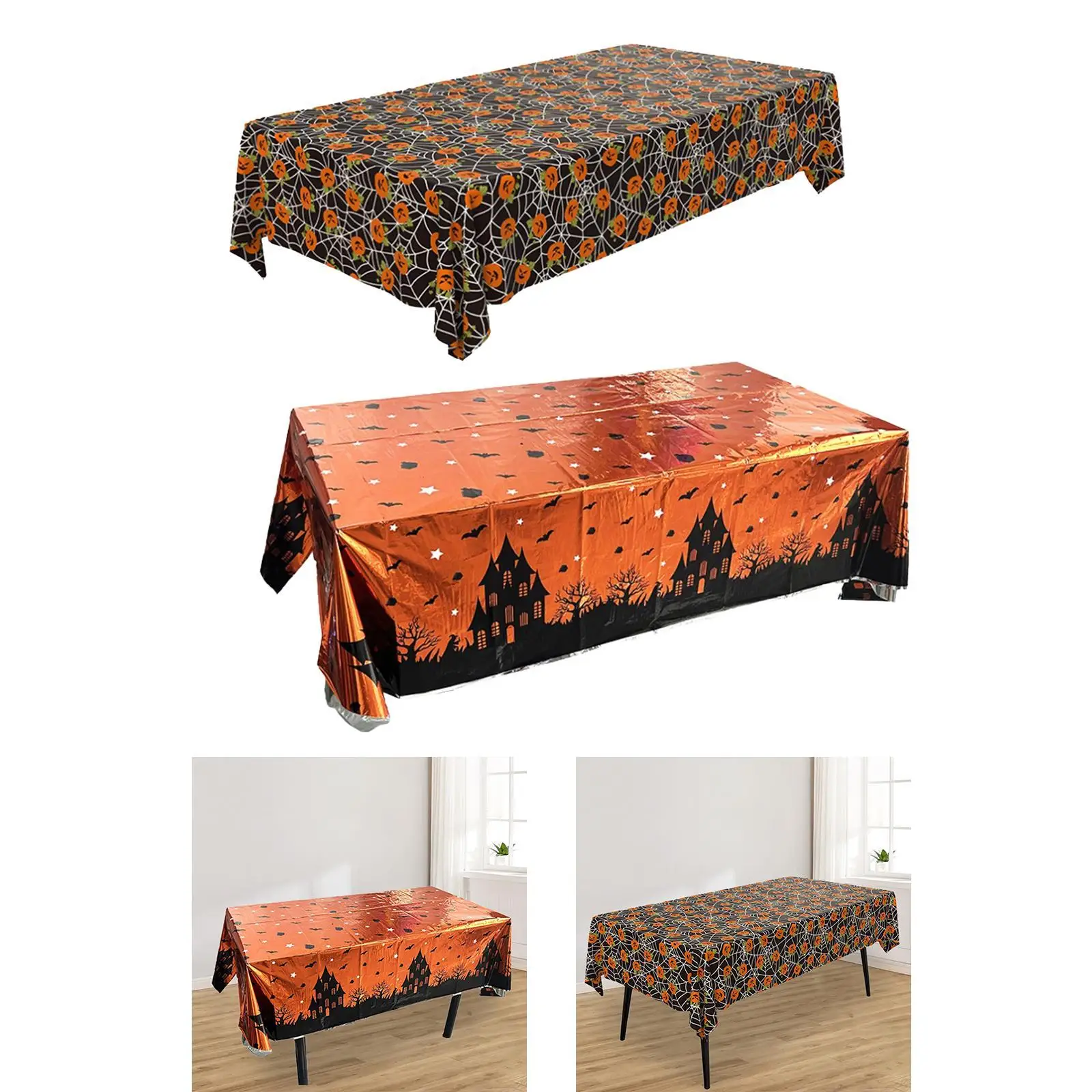 

Halloween Foil Table Cloth Haunted House Decorative Disposable Holiday